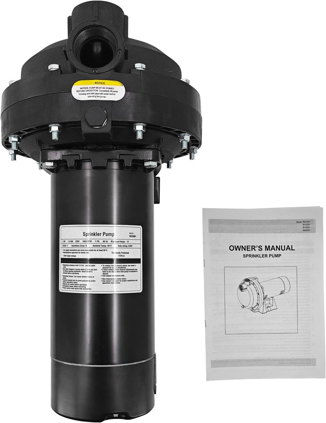 FP5182-08 2HP 230V Self-Priming Sprinkler Pump Replacement for Flotec | Irrigation Sprinkler Pump 12A 50PSI 69GPM Replacement for Flotec Water Pump
