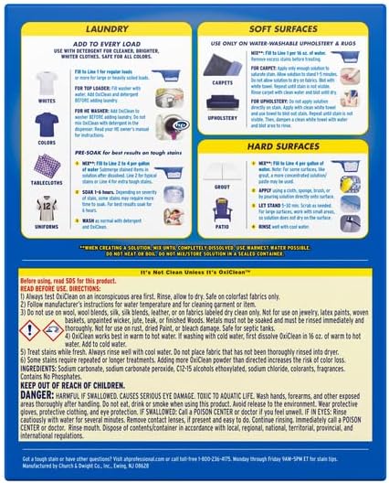 OxiClean Versatile Stain Remover Professional, 7.22 LB Box (Pack of 4) 156 Loads