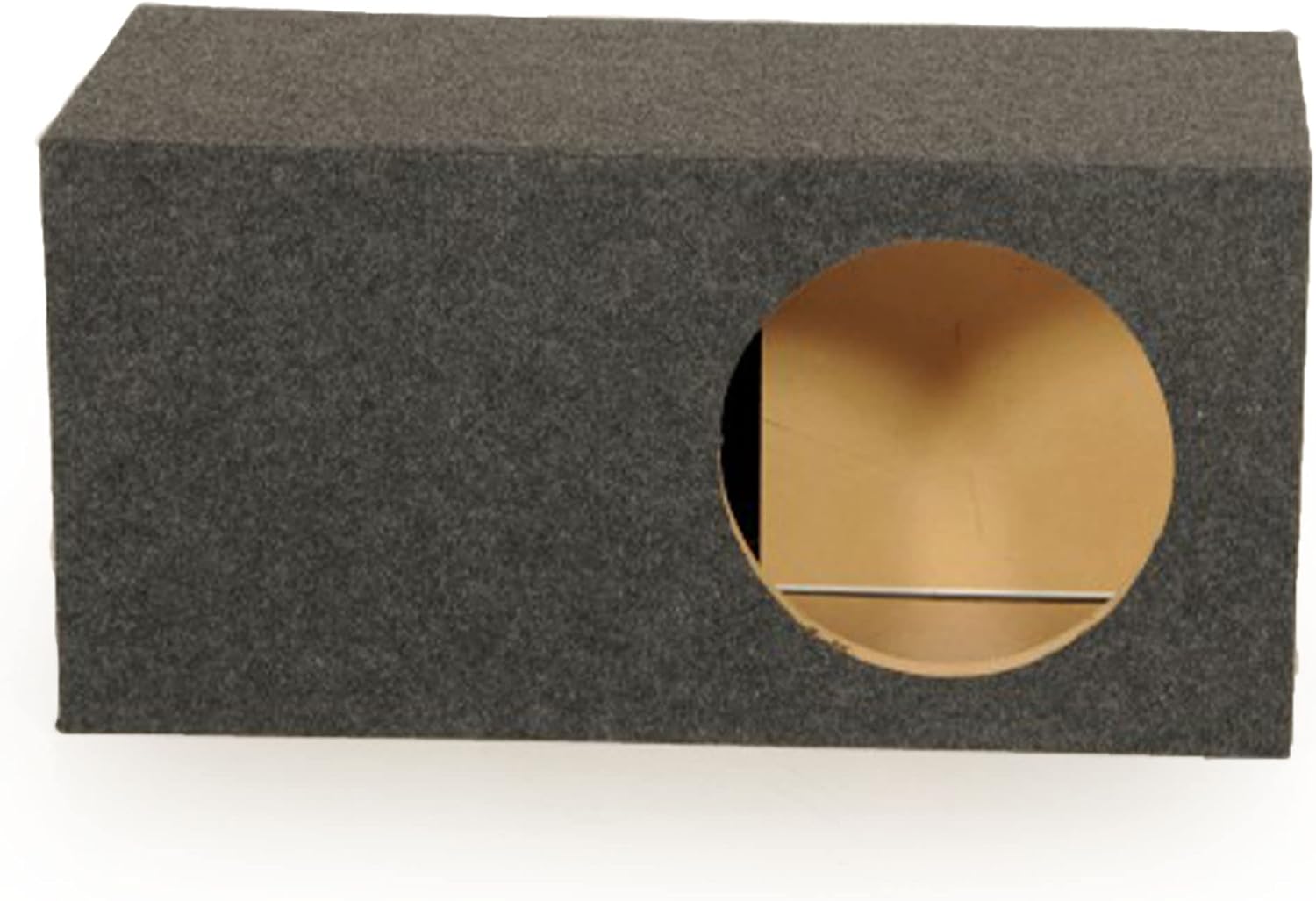 QPower 15 Inch Heavy-Duty Single Vented Carpet Covered Durable Car Audio Vehicle Subwoofer Enclosure Woofer Box, Charcoal Gray