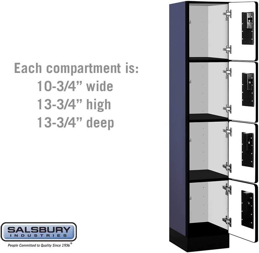 Salsbury Industries Four Tier Designer Wood Locker, Mahogany, 6' 3" x 18"