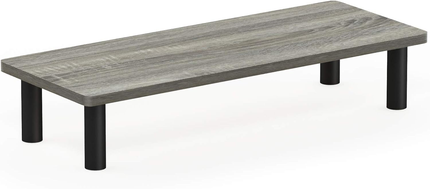 FURINNO Turn-N-Tube Monitor Stand, French Oak Grey/Black