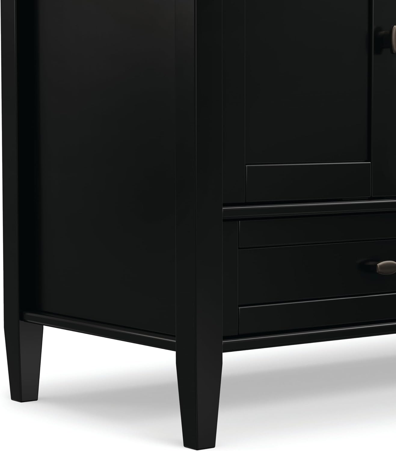 SIMPLIHOME Warm Shaker 47" Wide Solid Wood TV Stand in Light Golden Brown