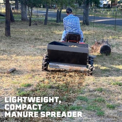 Titan Attachments Compact Manure Spreader, Rated 8.7 Cu. FT, Utility Tow-Behind ATV/UTV Lawn Tractor Spreader