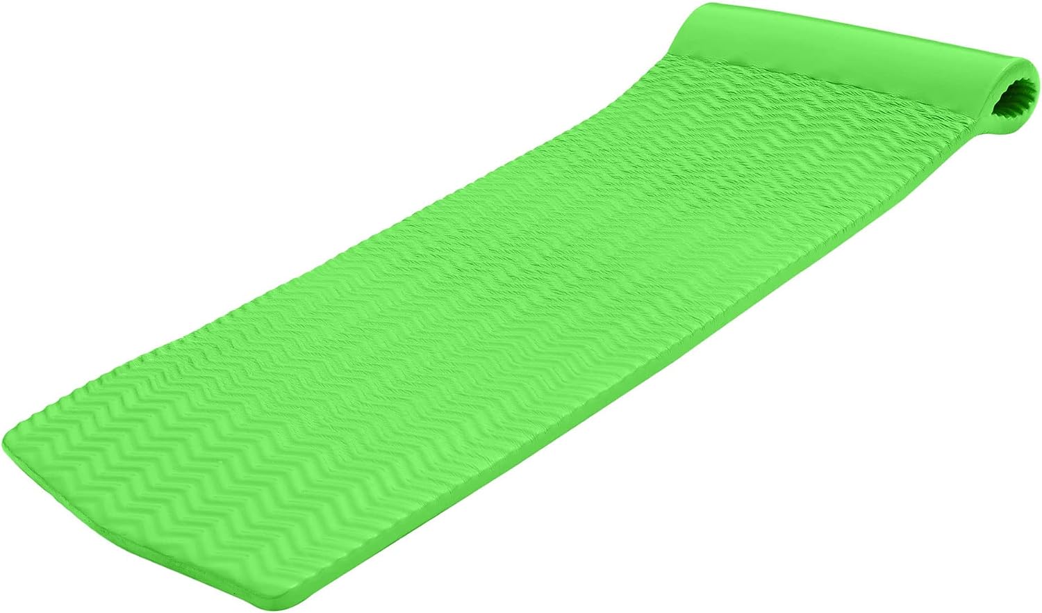 TRC Recreation Serenity 1.5” Thick Vinyl Coated Foam Swimming Pool Float Mat Adult Lounger with Built-in Roll Pillow