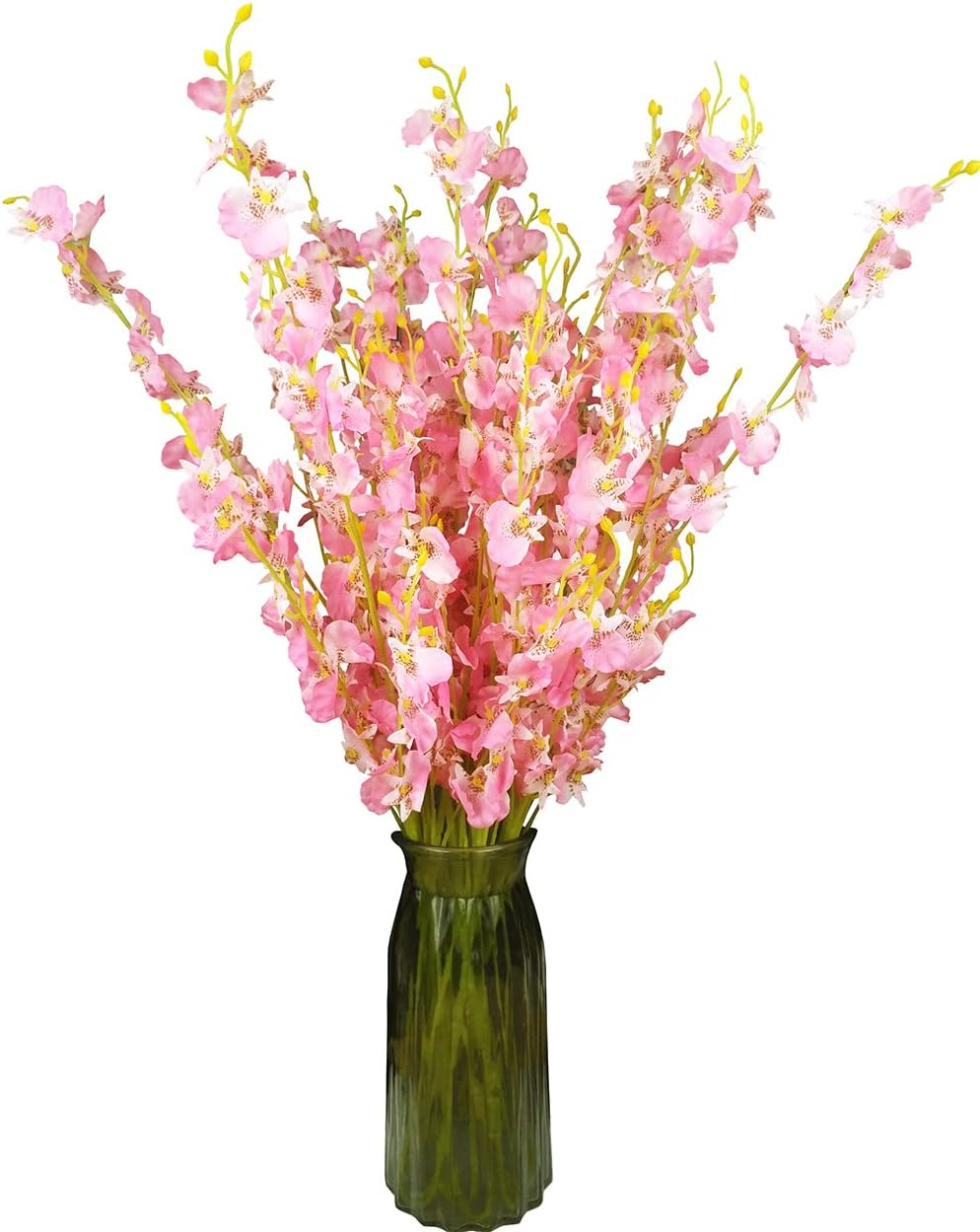 Yellow Artificial Flowers Orchids Silk Fake Flowers in Bulk, 12 Pcs (Each 38.5”), for Wedding Festive Party Home Office Decoration, No Include Vase