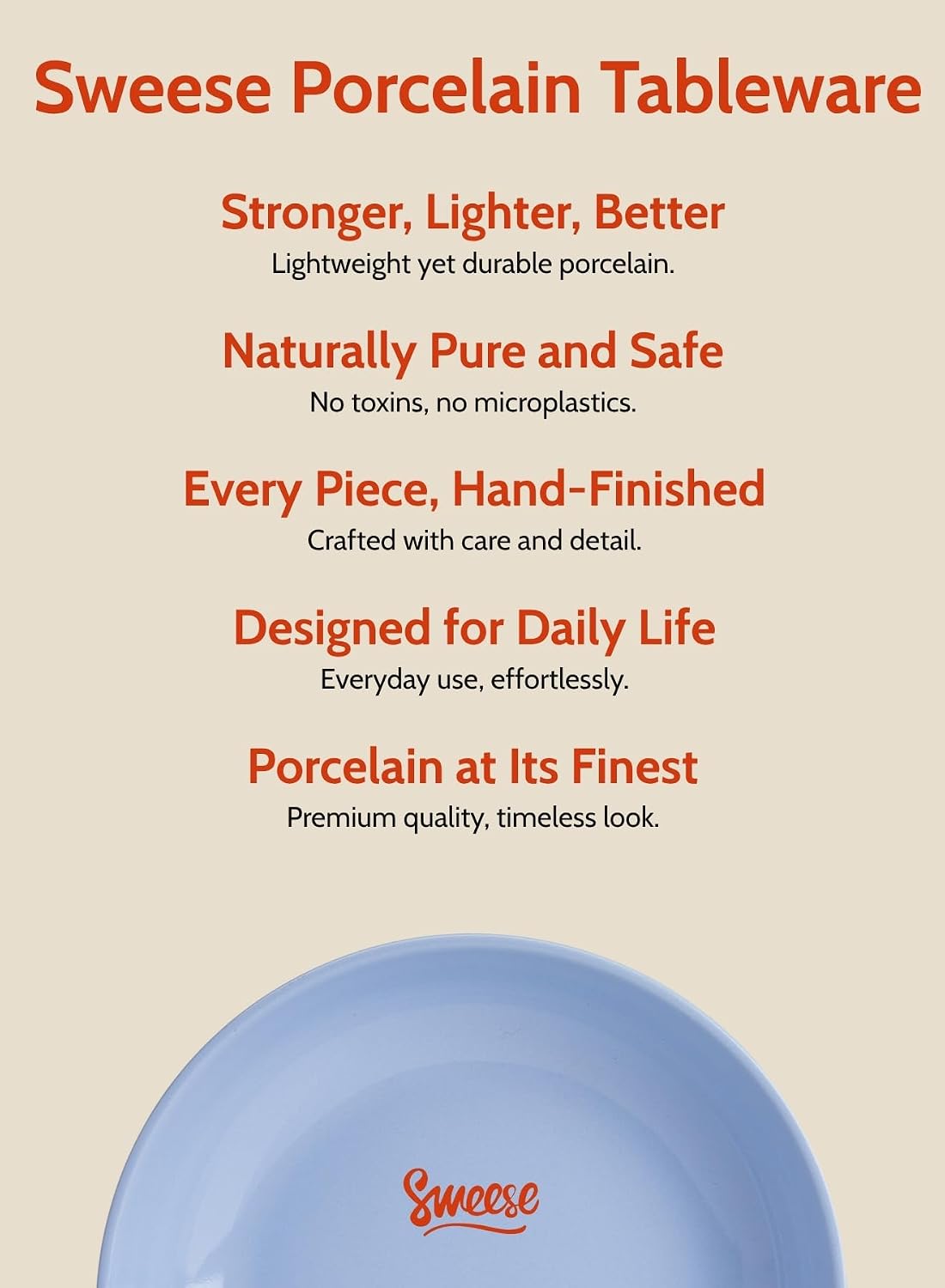 Sweese 22oz Porcelain Pasta Bowls Set of 6-7.6 Inch White Salad Serving Plates, Microwave Dishwasher Safe Dinnerware