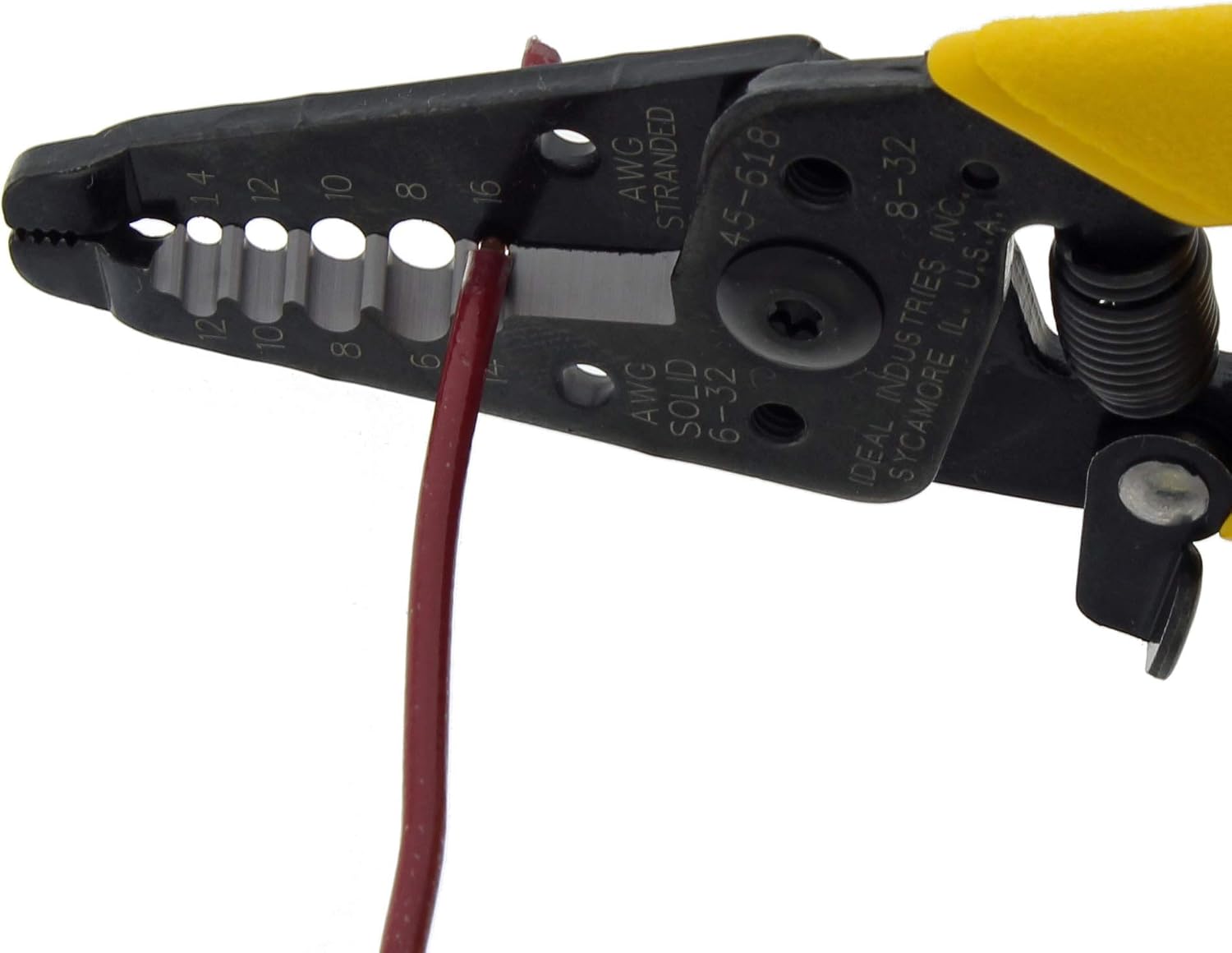 IDEAL Electrical Reflex Super T-Stripper Wire Strippers, 8–16 AWG Solid, 10–18 AWG Stranded, Ergonomic Wire Cutter and Stripping Tool with Textured Sleeves, Locking Handle