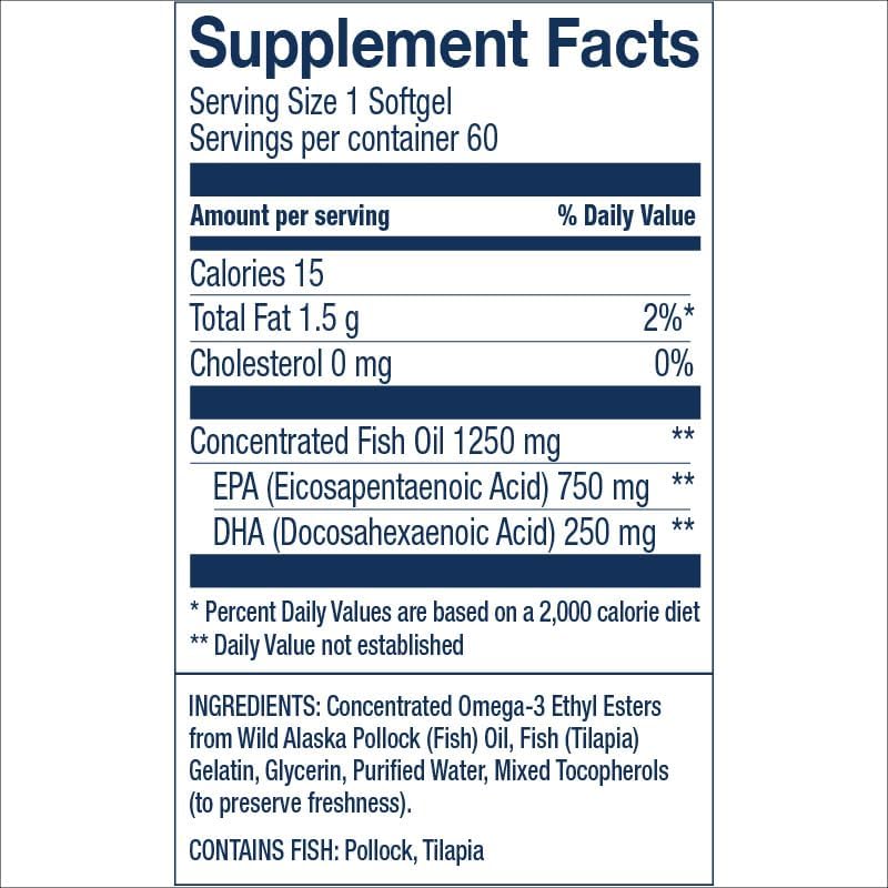 Wiley's Finest Wild Alaskan Fish Oil Peak EPA - Triple Strength Peak EPA & DHA Supplement - 1000mg Fish Oil - Omega-3s for Joint Health Support - 30 Softgels (30 Servings)