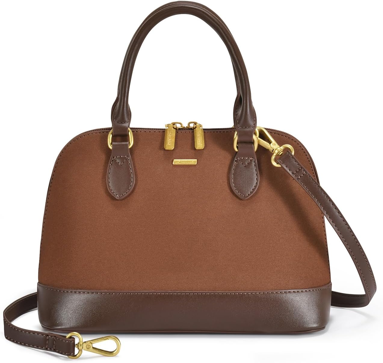 LOVEVOOK Purse for Women, Crossbody Dome Satchel Handbag with Double Zip