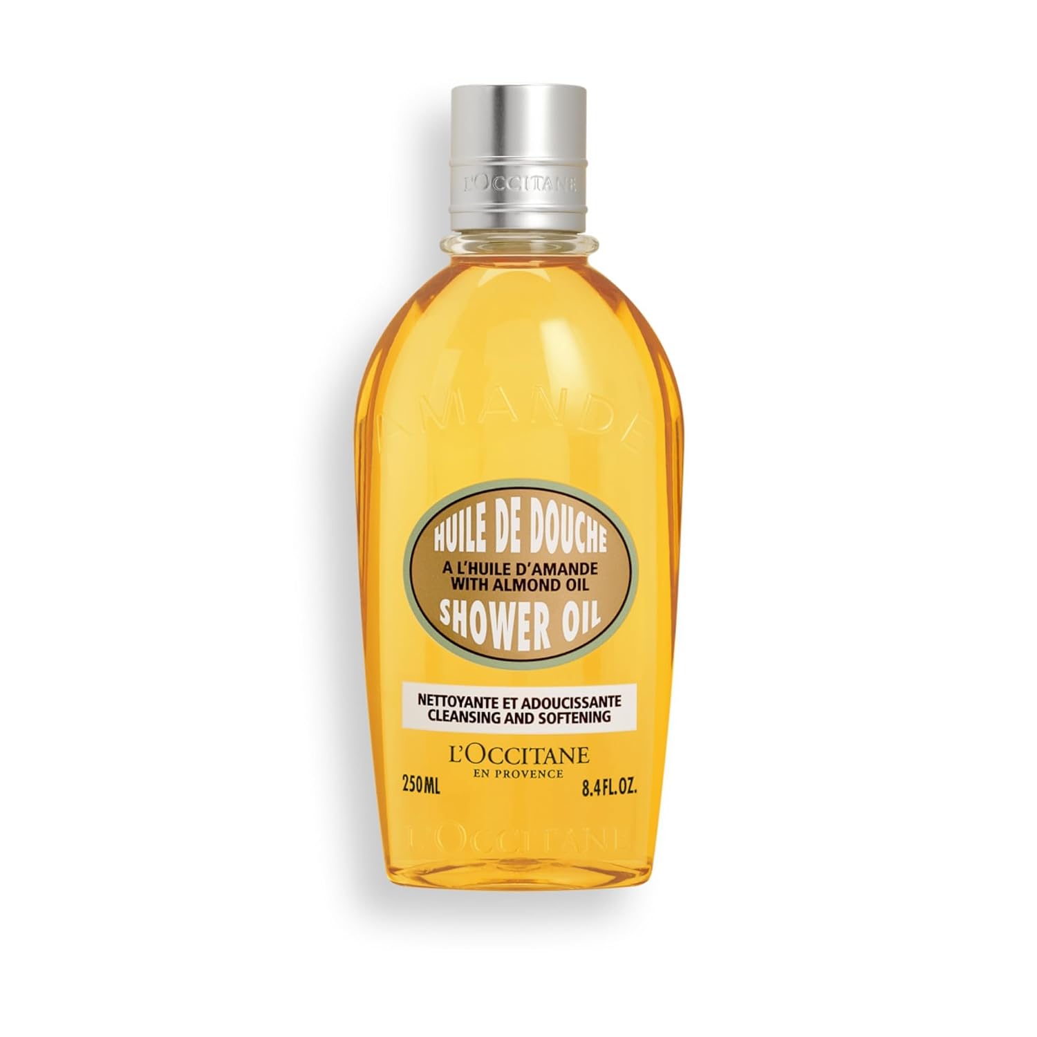 L'OCCITANE Almond Shower Oil, Cleansing Body Wash & Shaving Base, Vegan | Purifies & smooths, non-drying, milky lather, gentle, nourishes, versatile, daily use, self-care essential, luxury skincare