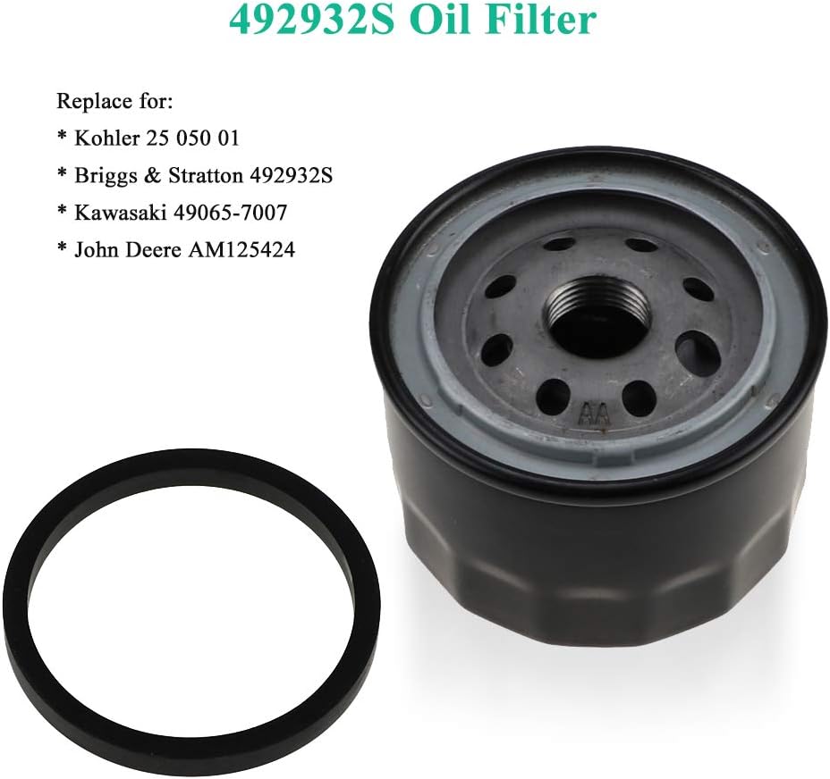 698754 499486 Air Filter 696854 Oil Filter for briggs stratton Intek Extended Life Series V-Twin 18-26 HP Engine 499486S Air AM125424 Oil Filter Kit