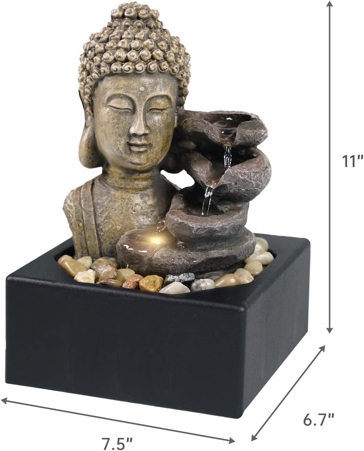 Resin LED Indoor Water Fountains | Office, Home Relocation Gifts