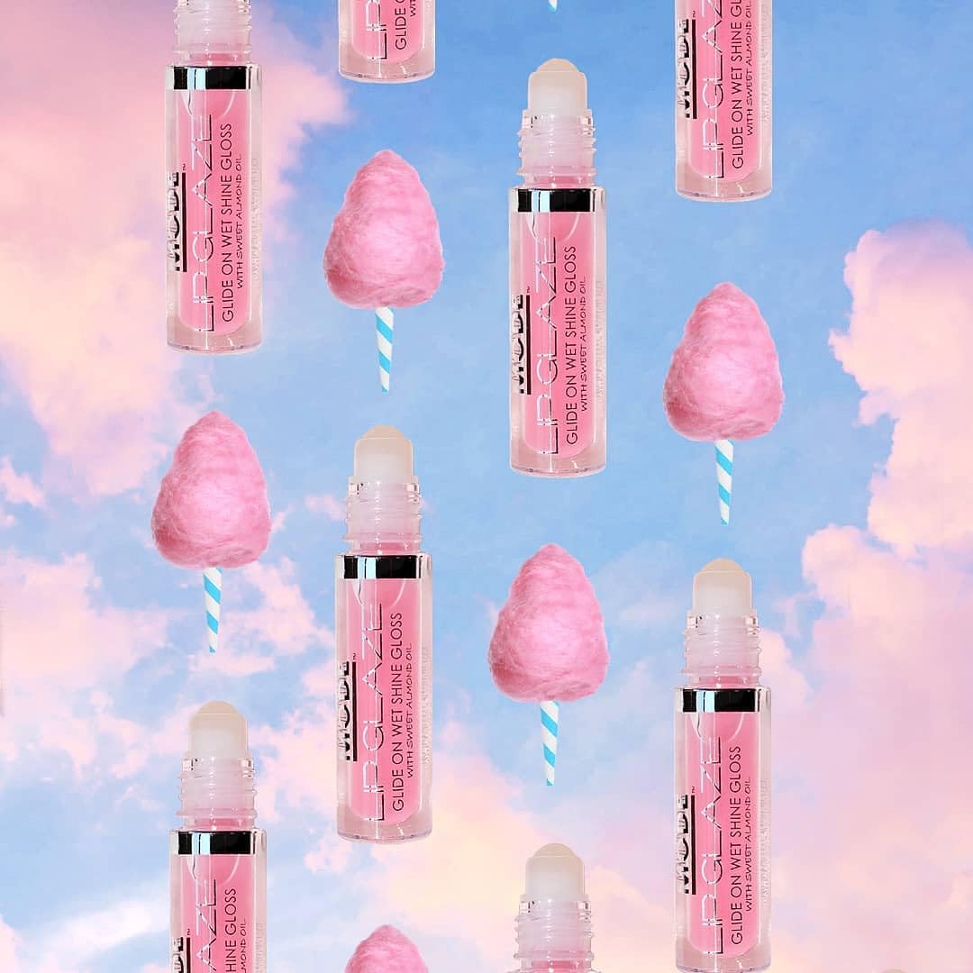 MODE Lip Glaze Cotton Candy Flavored Lip Gloss, Hydrating Sheer Wet Shine, Skincare Fruit Oils