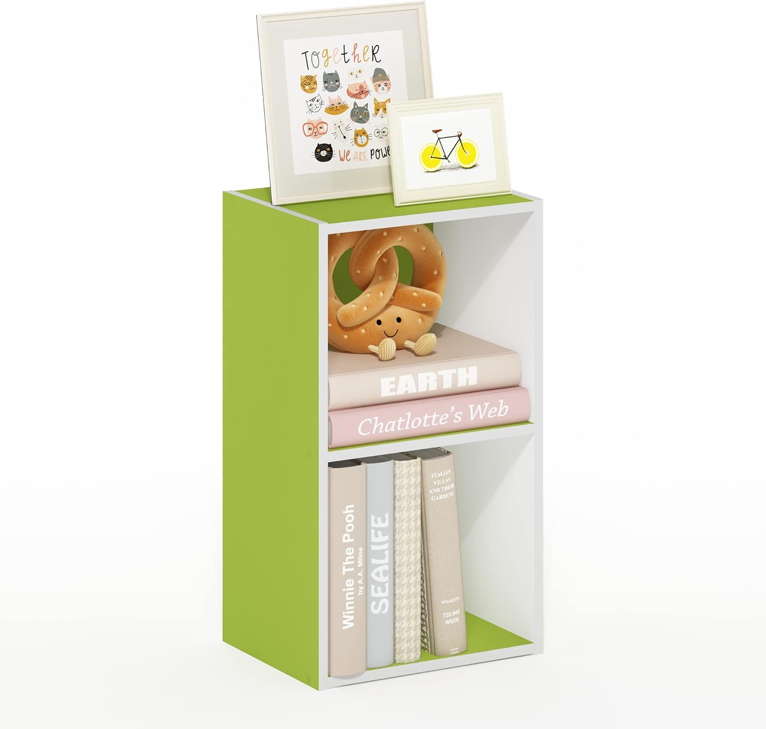 Furinno LUDER Book Shelf, 5-Cube Bookshelf, Reversible Bookcase, 9.4 x 19.5 x 31.5, Easy Assembly, for Living Room, Bedroom, Home Office, White