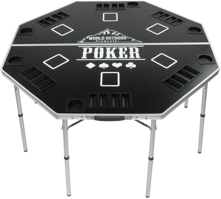 Portable TuscanyPro Professional High Roller Tour Lightweight Folding Poker Table Aluminum-High and Low Settings-Carry Bag-Take it Anywhere-Best