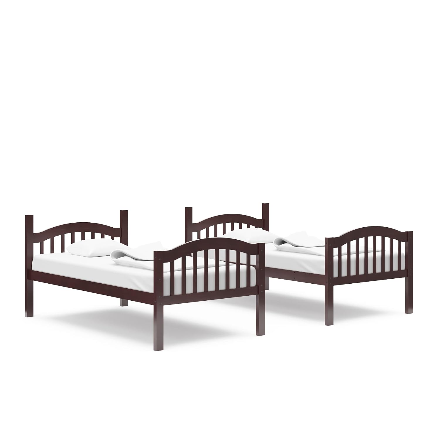Storkcraft Long Horn Twin-Over-Twin Bunk Bed, White | GREENGUARD Gold Certified, Converts to 2 Individual Twin Beds, Wood Bunk Bed for Kids Bedroom, No Box Spring Required
