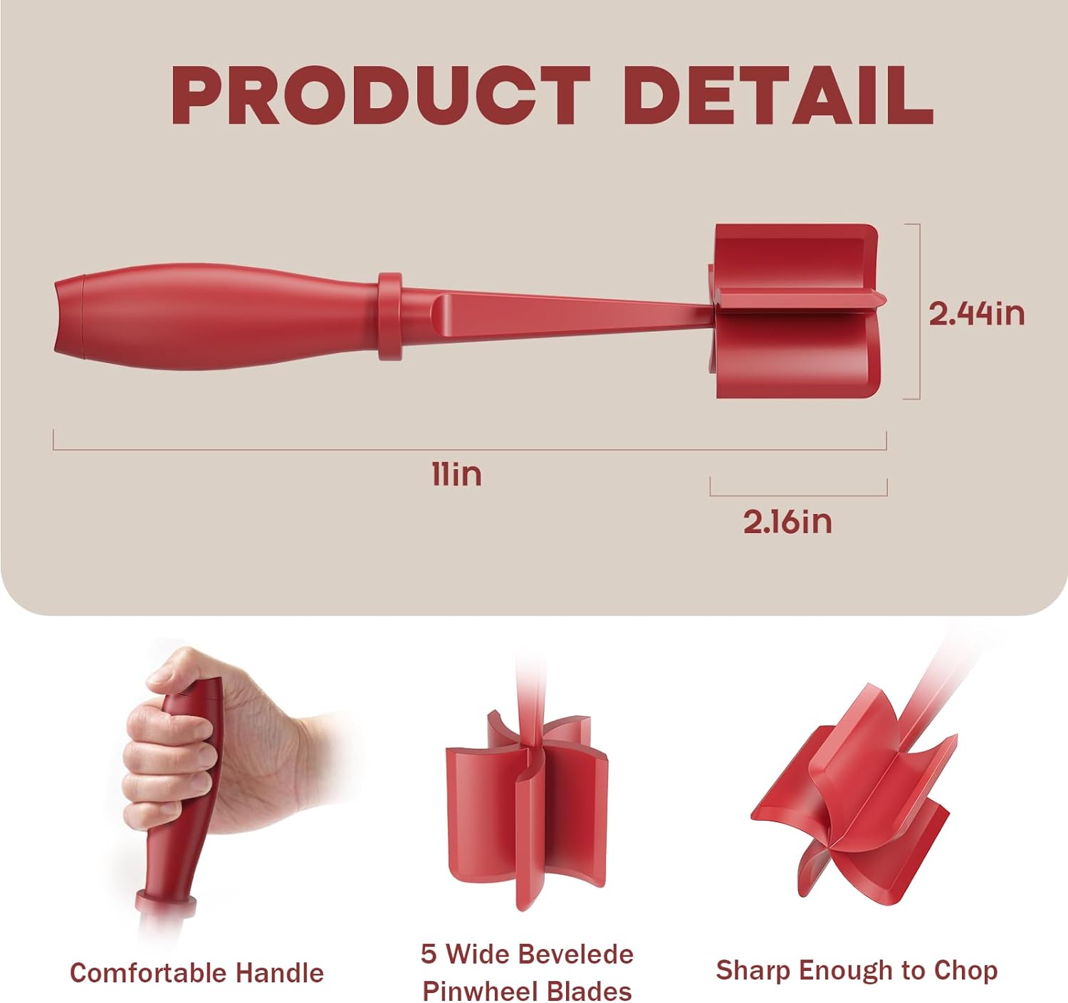 PGYARD Meat Chopper Hamburger Grinder, Kitchen Smasher for Ground Beef