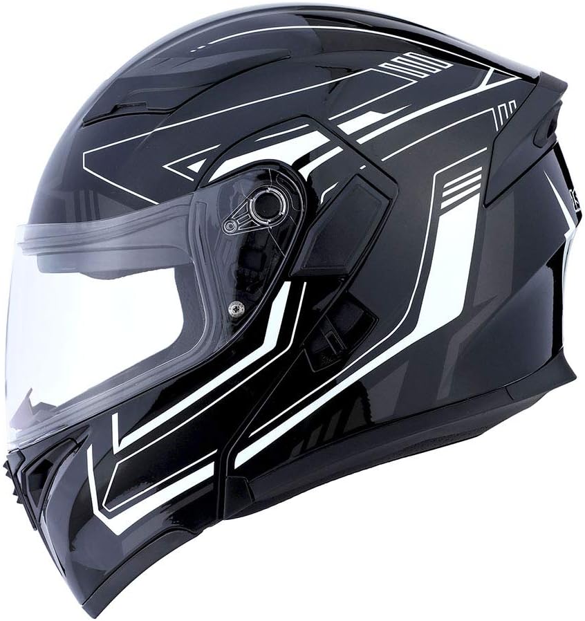 1Storm Motorcycle Modular Full Face Helmet Flip up Dual Visor Sun Shield: HB89