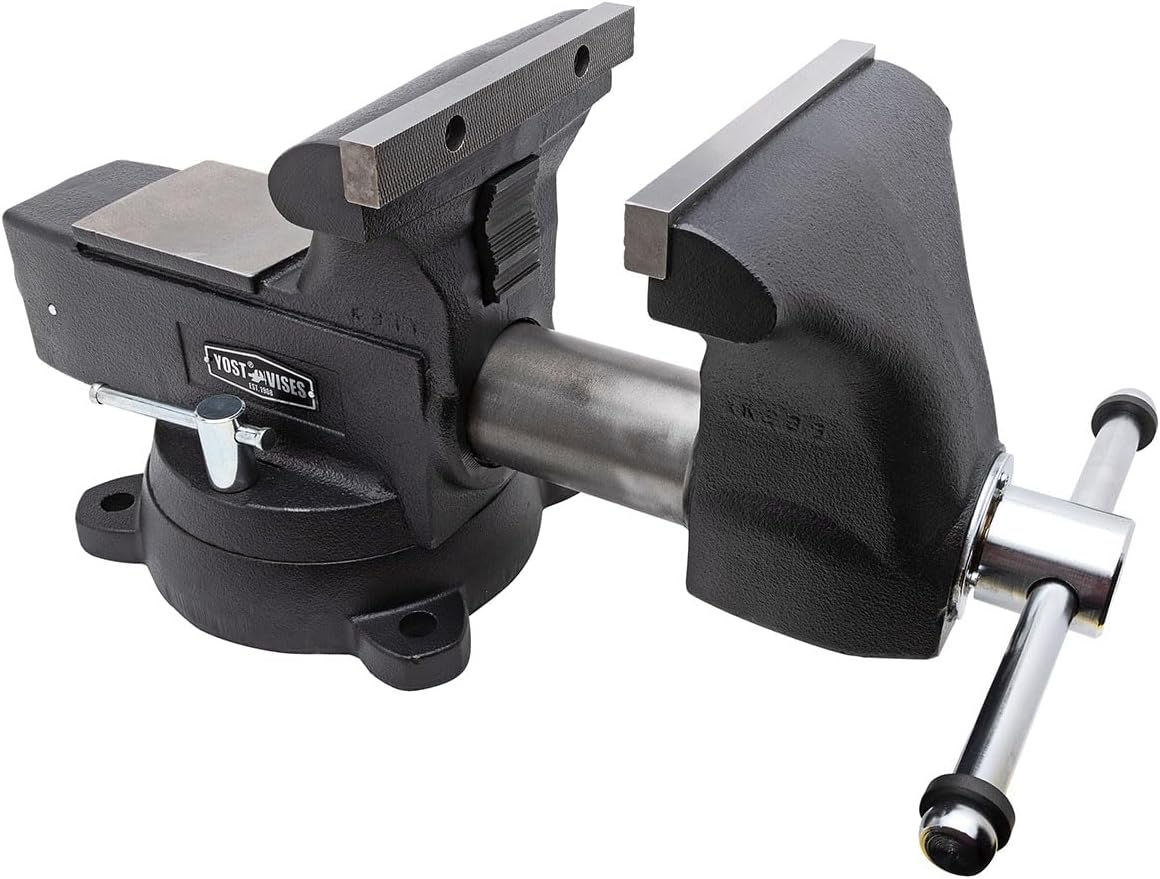 Yost Vises LV-4 Homeowner's Vise | 4.5 Inch Jaw Width with a 3 Inch Jaw Opening Home Vise | Secure Grip with Swivel Base | Blue
