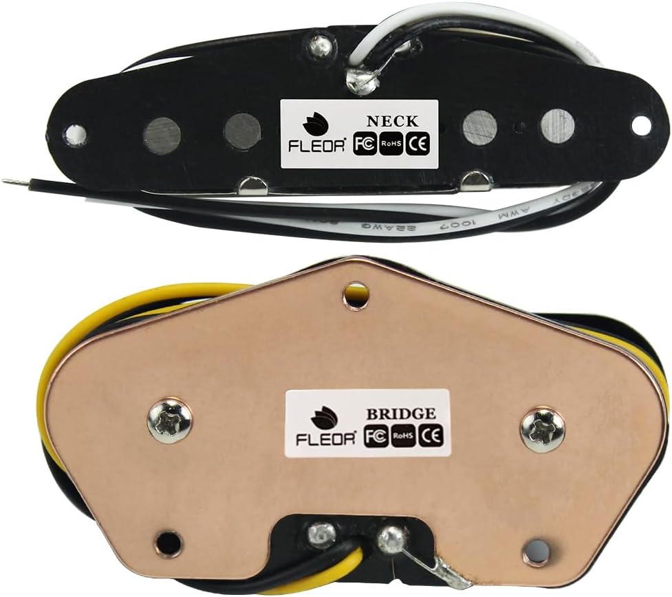 FLEOR Alnico 5 Guitar Pickups - TL Bridge & Neck Pickup (Chrome) for TL Style Guitar