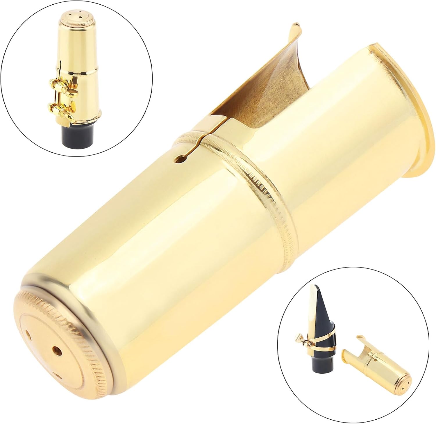Alto Saxophone Mouthpiece Protective Cap, Woodwinds Alto Sax Saxophone Mouthpiece Cap (Gold)