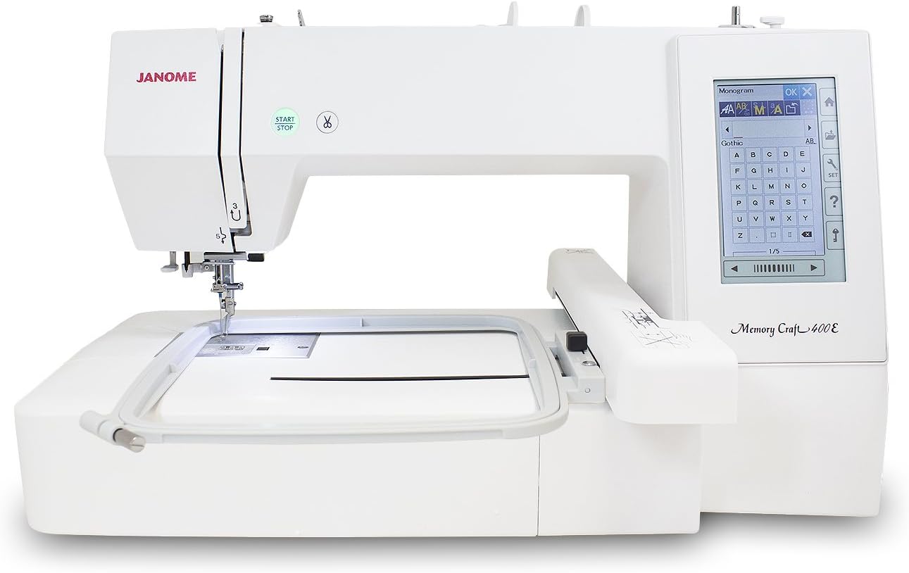 Janome Memory Craft 400E Embroidery Machine with Exclusive Bonus Bundle