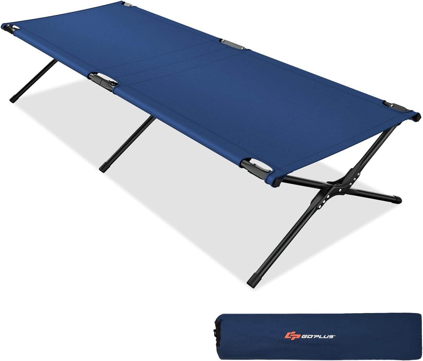 Goplus Folding Camping Cot with Carrying Bag, Portable Lightweight Outdoor Sleeping Bed for Adults Kids, 300LBS Weight Capacity