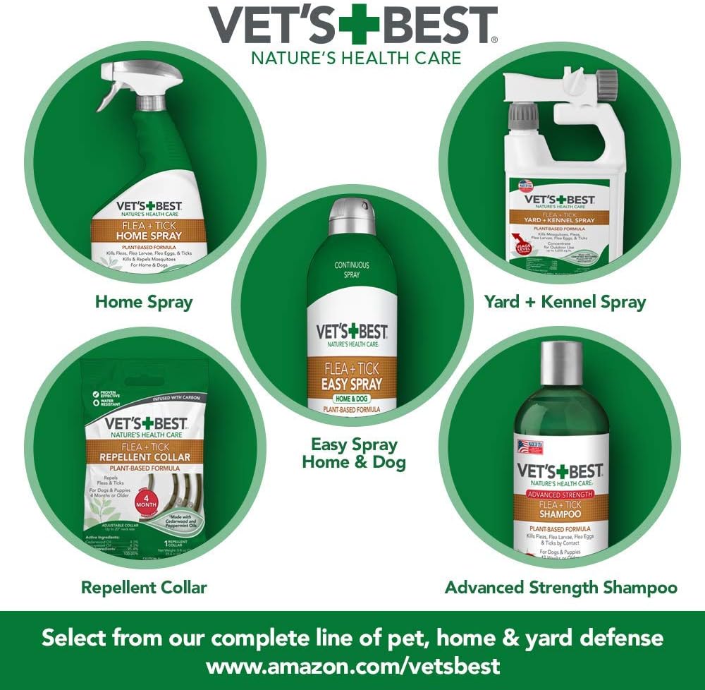 Vet's Best Flea & Tick, Mosquito, Yard & Kennel Spray for Dogs, 32 oz | Plant-Based Yard Treatment, Kills Fleas, Ticks & Mosquitoes, Ready-to-Use Hose Attachment, Safe for Plants, Made in USA