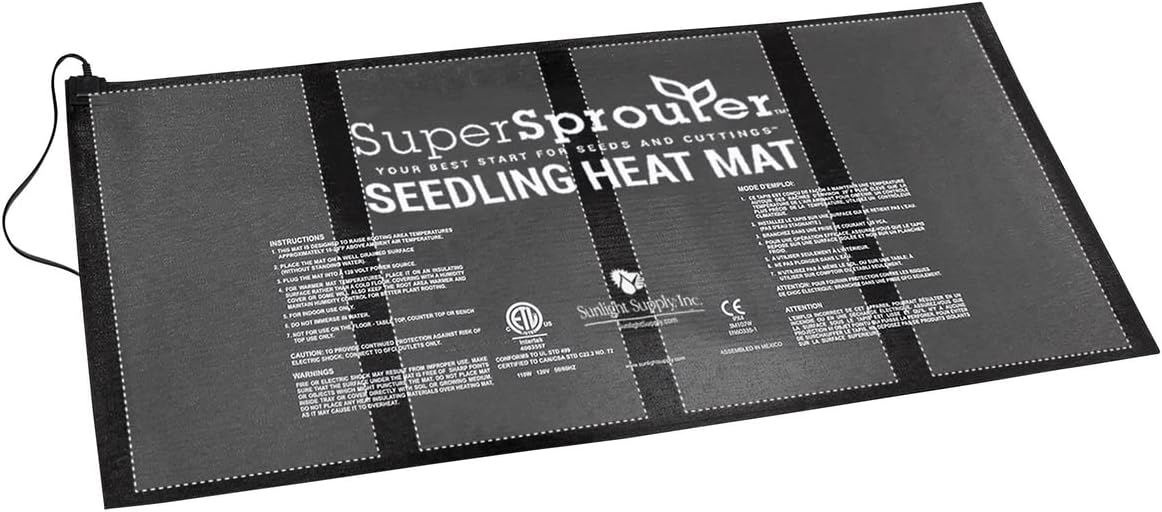 Super Sprouter Premium Heated Propagation Kit for Starting Seeds or Cuttings, Includes Heat Mat, Tray, Grow Light, and More