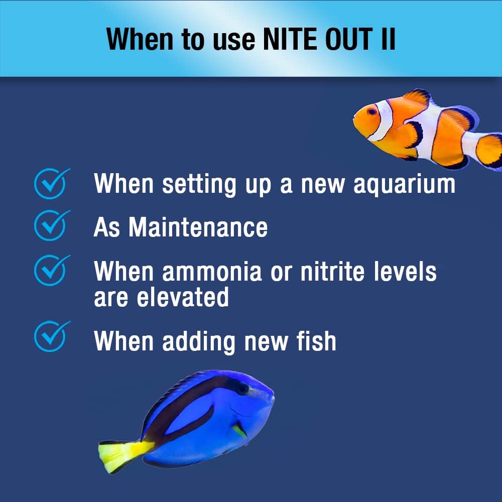 MICROBE-LIFT Nite-Out II Aquarium Bacteria for Start-up, Instantly Cycle Aquariums, Add Fish on Day 1, Rapid Ammonia and Nitrite Reducer for Freshwater & Saltwater Fish Tank, 16 Ounces (NITEH16)