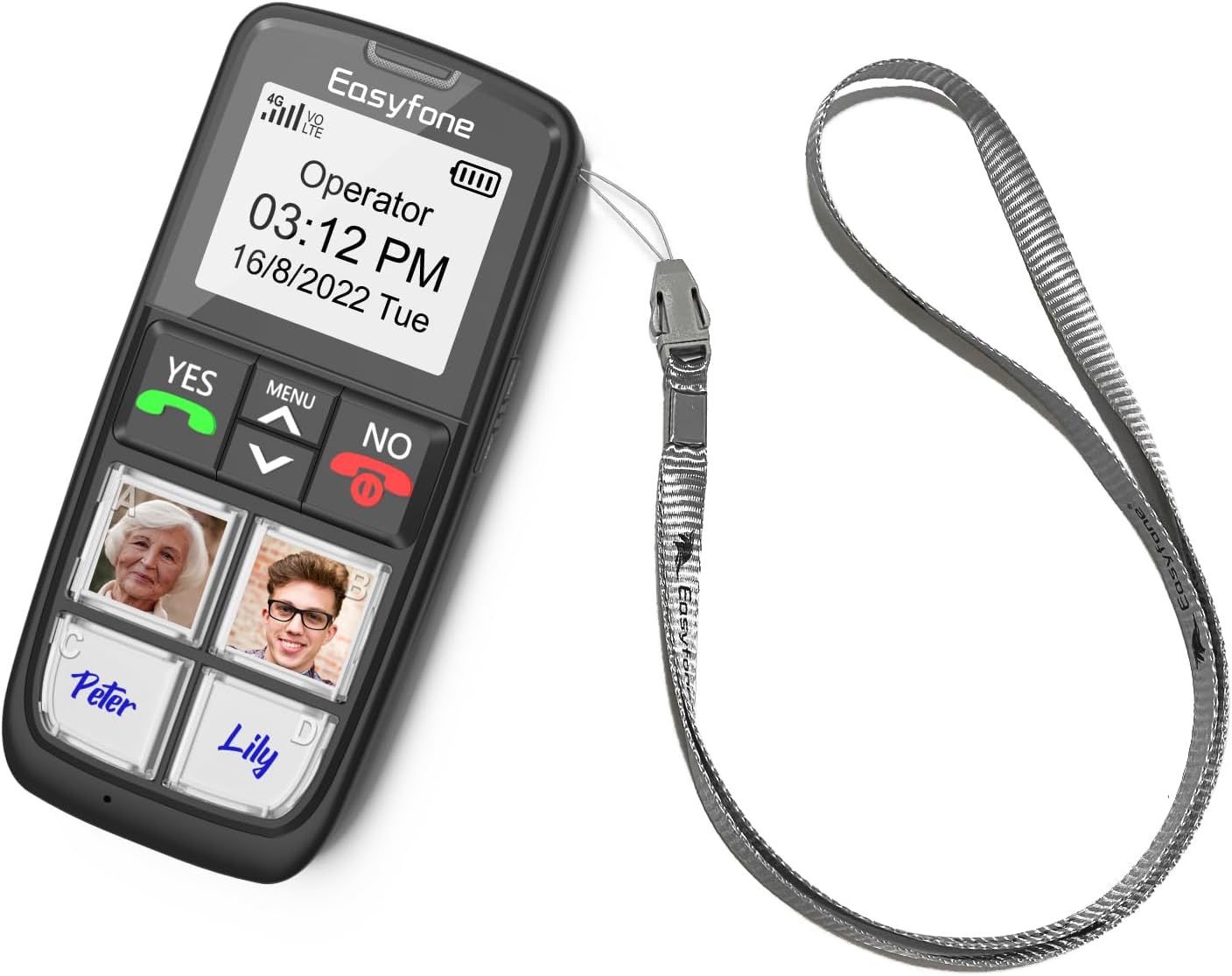 Easyfone Prime-T6 4G Picture Button Cell Phone for Seniors | Easy-to-use | Clear Sound | SOS Button | Easy Charging Dock | SIM Card Included