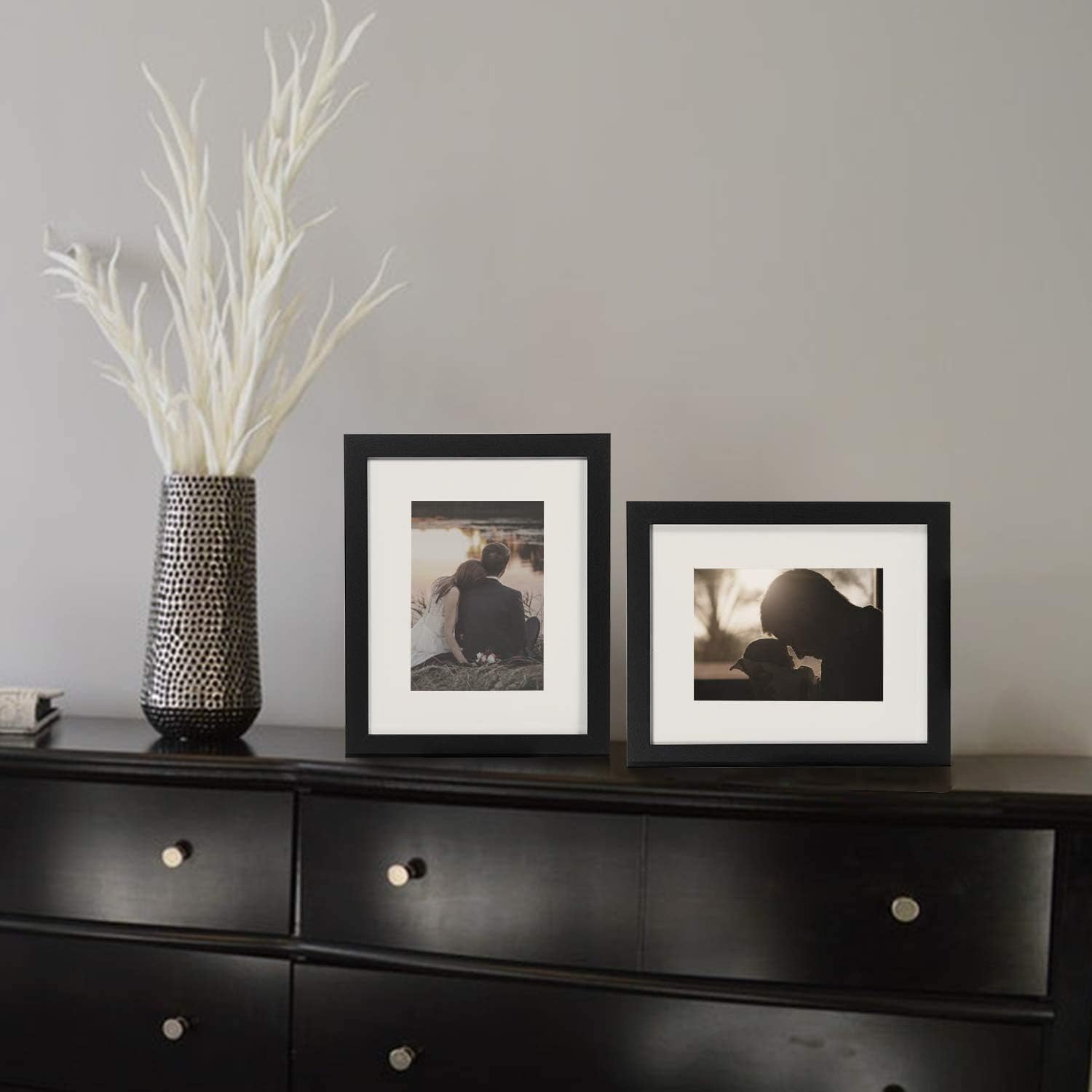 6x8 inch Picture Frame Made of 100% Solid Wood and High Definition PlexiGlass Display Pictures for Table Top Display and Wall Mounting Photo Frame