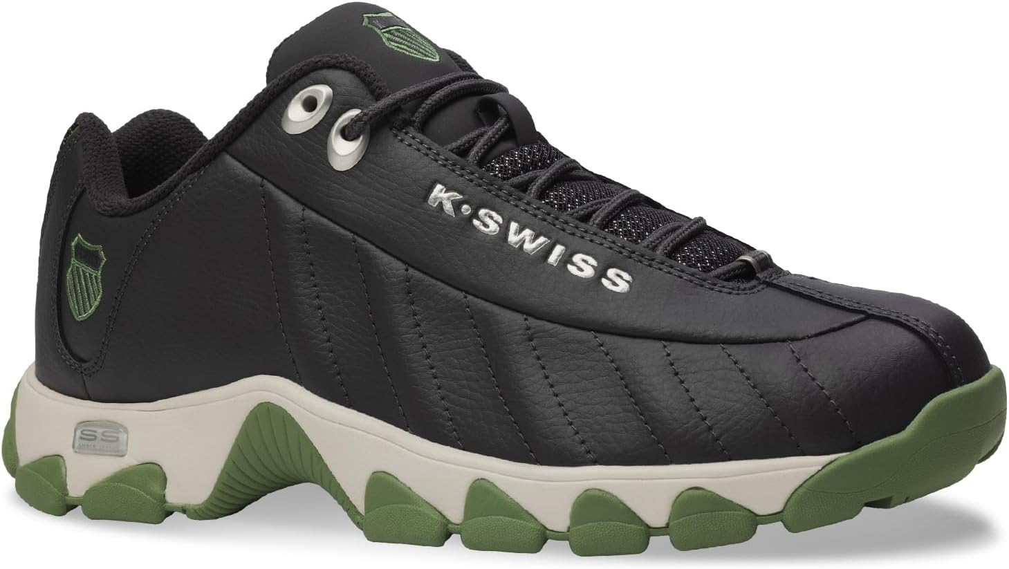 K-Swiss Men's ST329 CMF Sneaker, Wide Tennis Walking Shoes Leather Upper | Court Inspired, Tennis Heritage, Comfort Soft Cushioning, Arch Support, Wide Feet Fit, Chunky Silhouette, Classic Style.