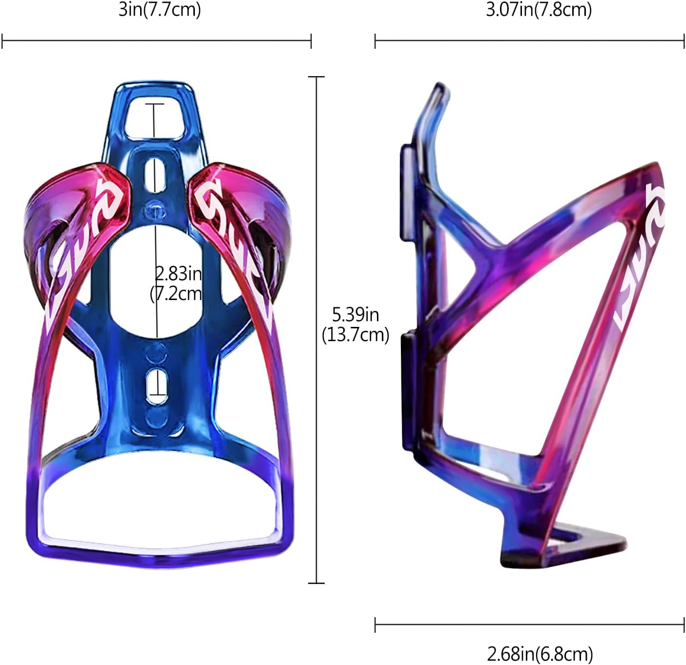 Suruid Bike Water Bottle Cage Ultra-Light Bicycle Bottle Holder Universal Bike Cup Holder Rack for Bicycle, Cycling, MTB, Road/Mountain Bikes 2 Pack - Black