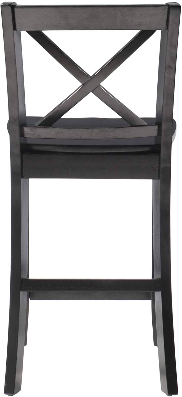 Linon Home Dcor Black X Back Counter Stool, 16" W x 17.91" D x 37.01" H