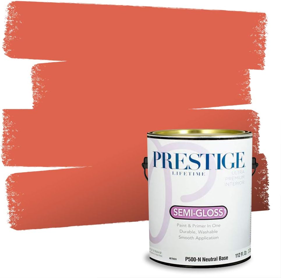 PRESTIGE Paints Exterior Paint and Primer In One, 1-Gallon, Satin, Comparable Match of Sherwin Williams* Real Red*
