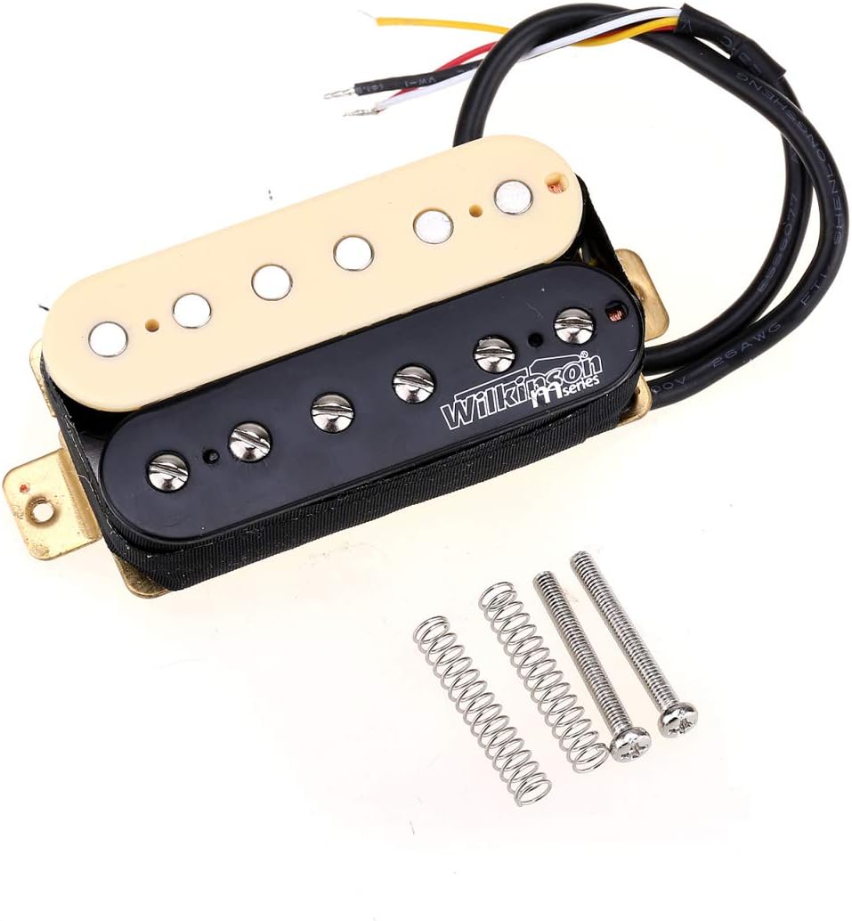 Wilkinson Vintage Tone Alnico 5 Overwound Open Style Humbucker Pickups Set for Electric Guitar, Zebra