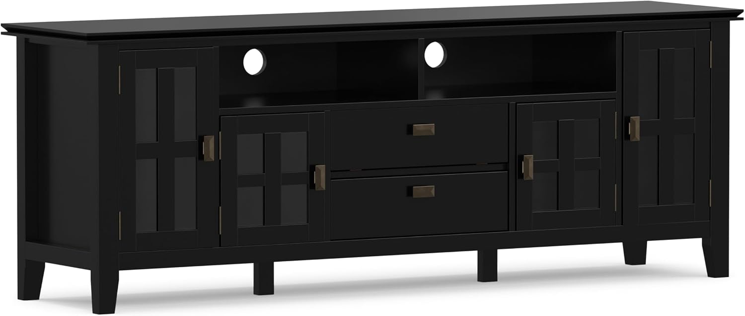 SIMPLIHOME Artisan 53" Wide Solid Wood TV Stand in Russet Brown