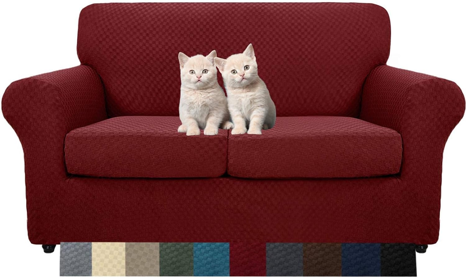 MAXIJIN Latest Recliner Slipcovers for Living Room 4 Pieces Stretch Jacquard Recliner Chair Cover Soft Fitted Recliner Protector with Elastic Bottom