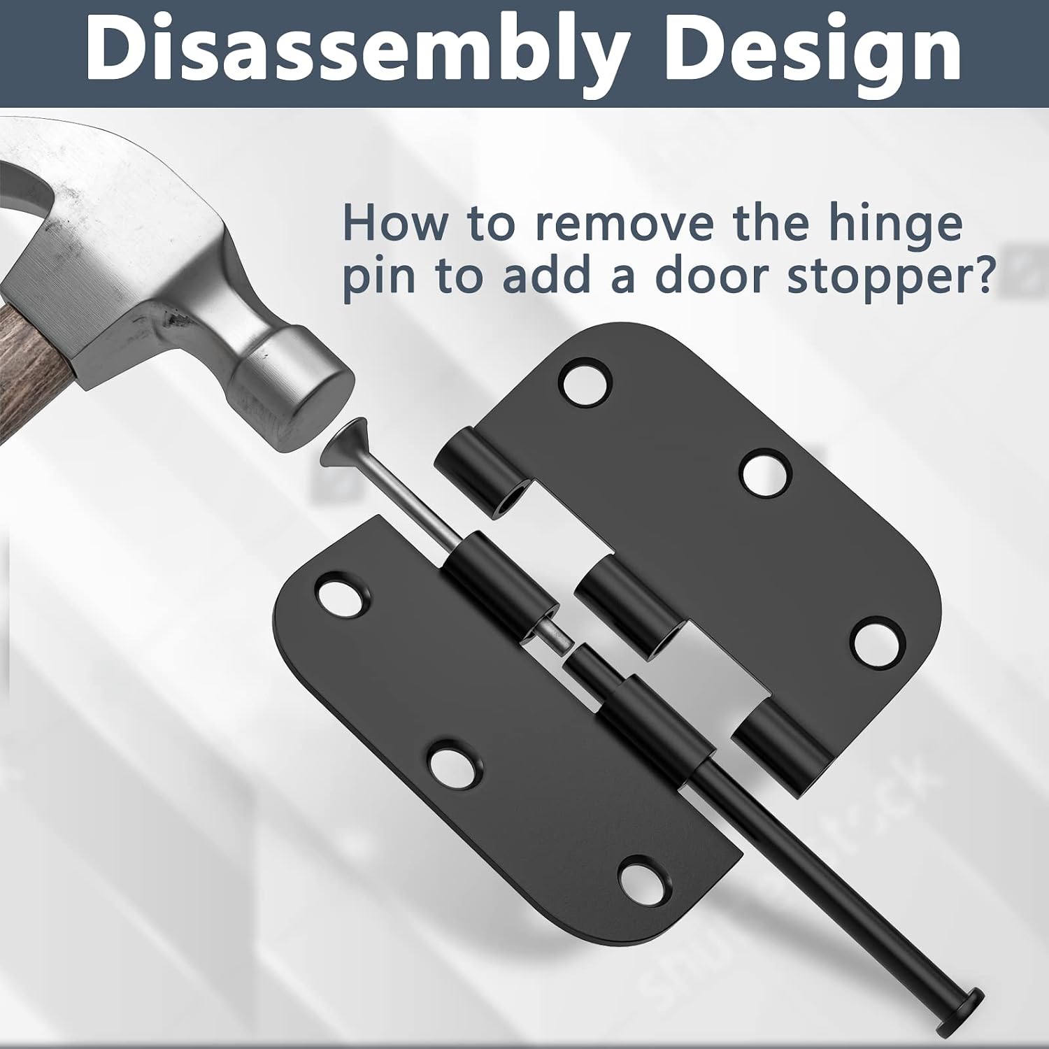 HOSOM 18 Pack 3.5 Inch Brushed Nickel Interior Door Hinges, 5/8 Radius, Satin Nickel 3 1/2 Interior Door Hinges, 3.5 "x 3.5" Silver Hardware