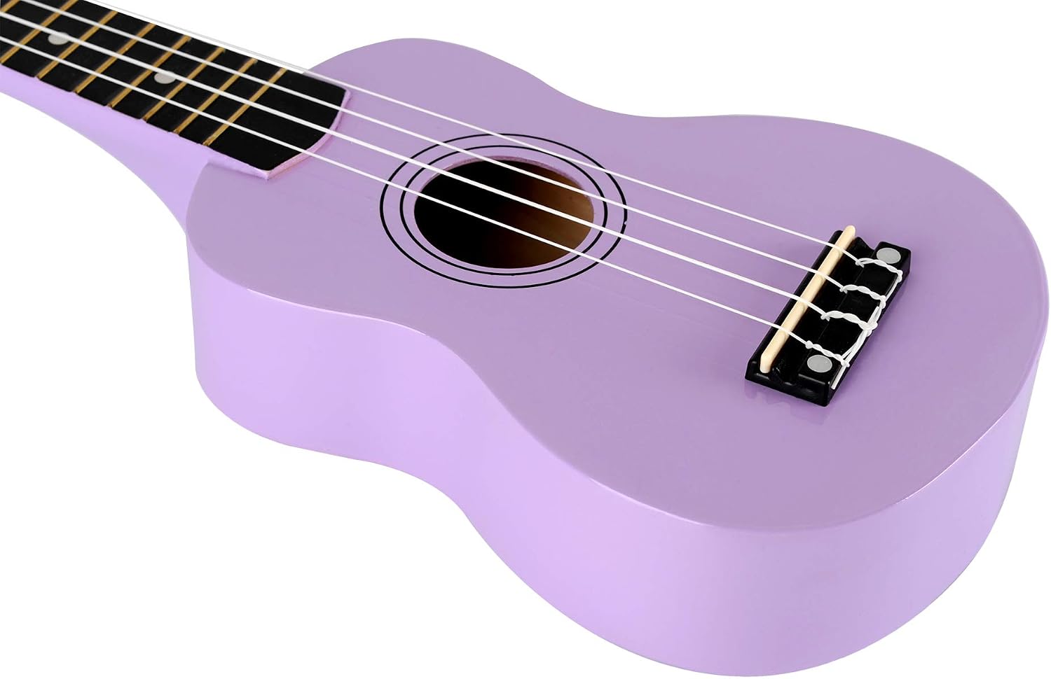 Winzz Soprano Ukulele Starter Kit For Beginners with Bag, Clip-On Tuner, Extra Strings, Strap, Plectrum, Fret Stickers, Chords Card, Polishing Cloth, Black