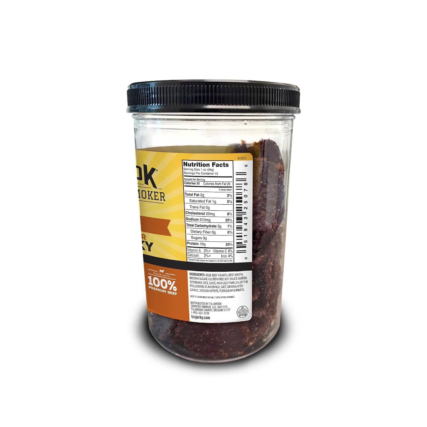 Tillamook Country Smoker Real Hardwood Smoked Silver Dollar Jerky, Teriyaki, 13 Ounce