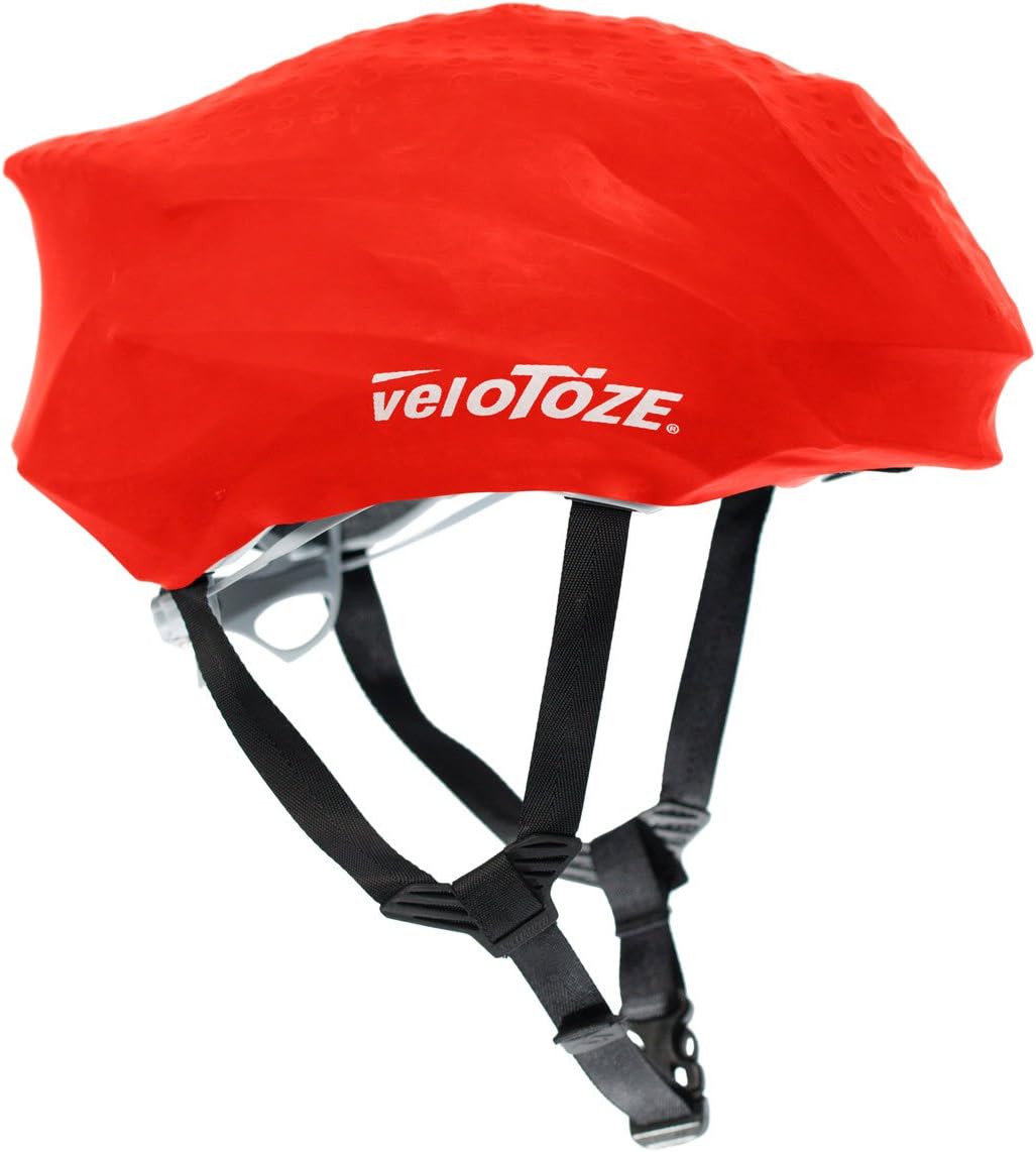 veloToze Cycling Helmet Cover, fits Most Bike Helmets - Keeps Wind, rain and Sun Away from Head; Bright Colors for Visibility