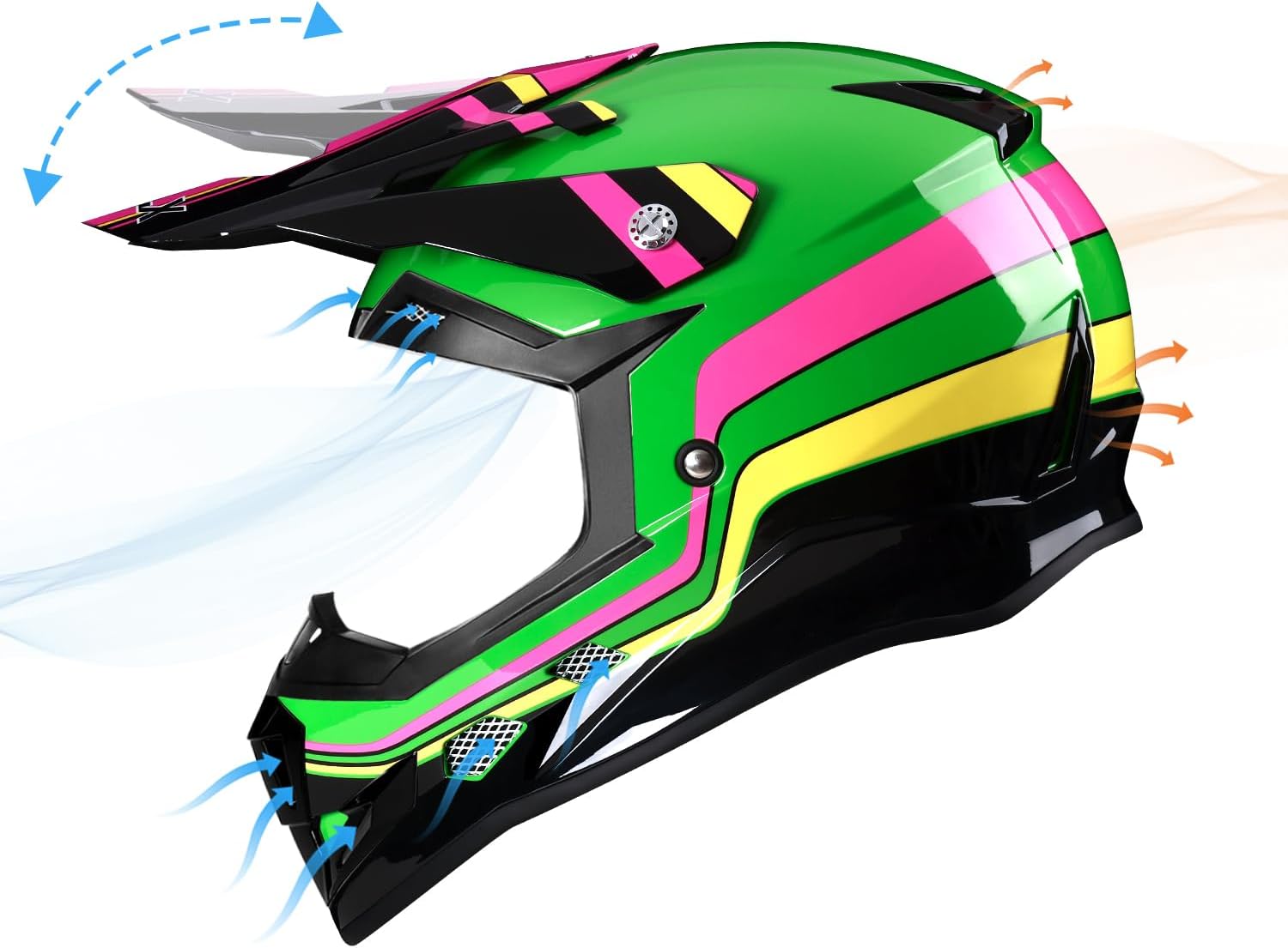GLX GX623 Youth ATV & Dirt Bike Helmet Combo, DOT | Adult-Level Safety for Kids: Premium, full-grown protection engineered into a comfortable, youth-sized package