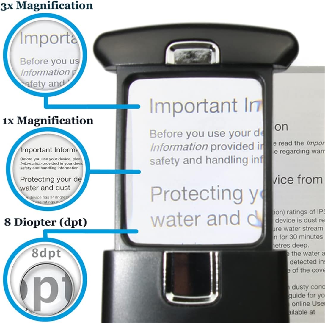 Small Pocket Magnifying Glass 3.0X with LED Light for Reading; Lighted Hand Held Coin Loupe; Mini Magnify Lens; Gifts for Seniors
