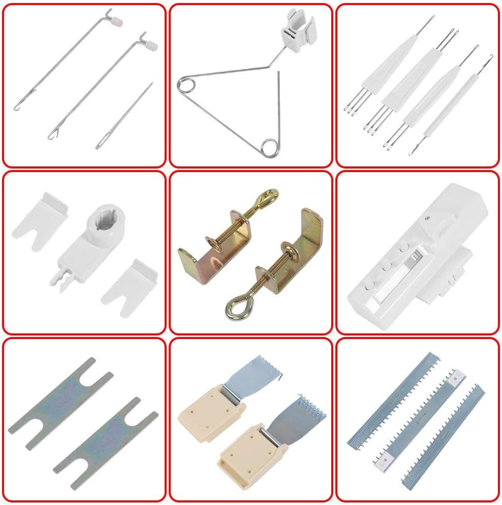 Knitting Machine and Accessories, LK150 150 Stitches 6.5mm Mid Gauge Plastic Domestic Knitting Machine with Accessories Tool Set for Household Sewing
