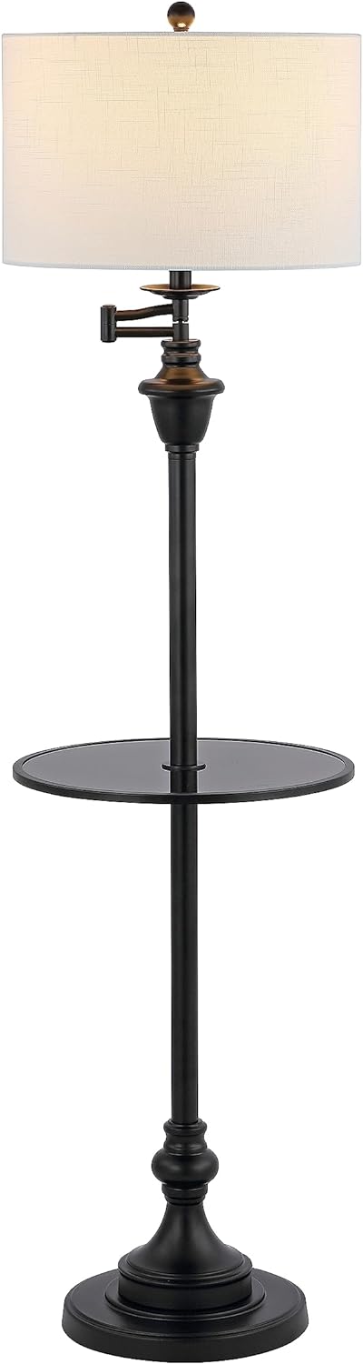 JONATHAN Y Cora 60" Metal Swing Arm Floor Lamp, Oil Rubbed Bronze/Clear