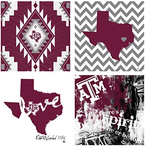 Thirstystone Stoneware Coaster Set, Texas AandM Pattern