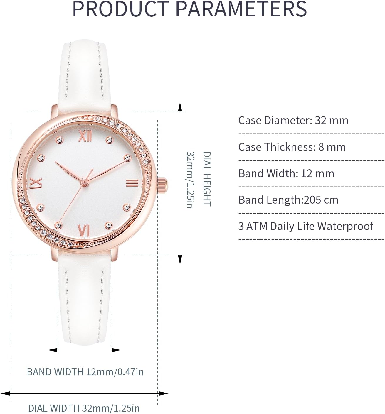 NUOVO Women's Silicone Sports Watch - Crystal Accented Leather Strap Analog Display