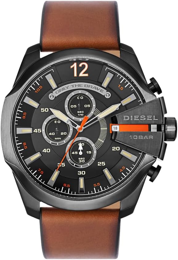 Diesel Mega Chief Watch for Men, Chronograph Men's Watch